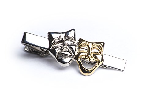 Fermacravatta con maschere teatrali, tragica e