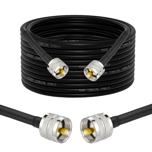Câble coaxial CB RG8x 6m UHF PL259 mâle pour antenne radio et SWR