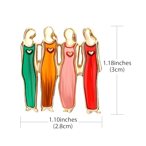 Image of 4Pcs Sister Flower Brooch Set - Elegant Alloy Brooches for Prom, Graduation, Party, Wedding - Sentimental Keepsake Gift for Sisters and Friends