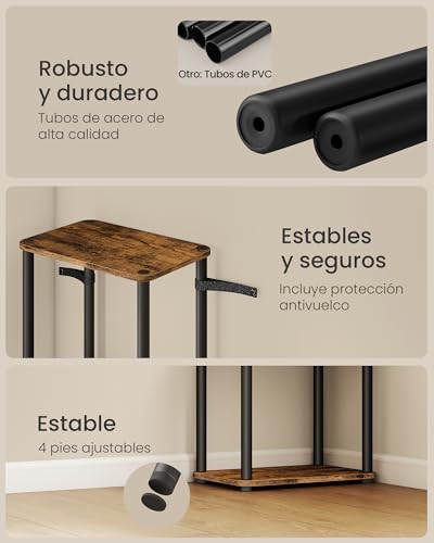 Miniatura 6 de Vasagle Montaje Súper Rápido Sin Herramientas, Estantería De Almacenamiento De 6 Niveles, 23,8 X 38 X 173,4 Cm, Para Salón, Dormitorio, Cocina, Marrón Rústico Y Negro Tinta Lls136k01