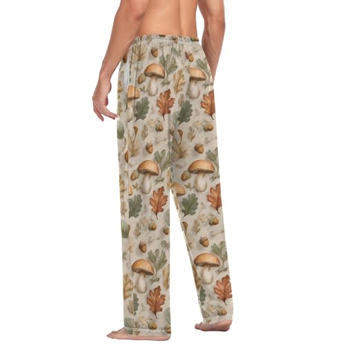 Mushroom Pinecone Men’s Pajama Bottoms Comfortable Relax Fit Lounge Pants 5