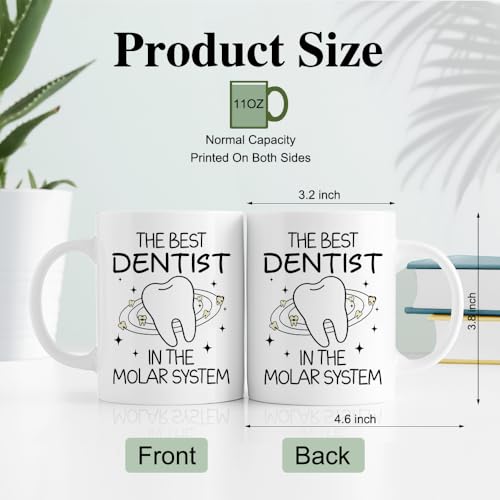 RZHV The Best Dentist, In The Molar System Funny Coffee Mug, Thank You Present for Dentists Nurses Dental Assistants Hygienist, Graduation Gifts for Dental School Students, National Dentists Day Gifts by RZHV - Used condition - Image 2