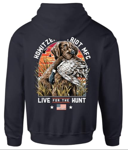Howitzer Style Men's Hoodie Hunting Dog Military Grunt MFG