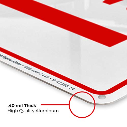 Left Arrow Entrance Sign, 10x14 Inches, Rust Free .040 Aluminum, Fade Resistant, Made in USA by Signs