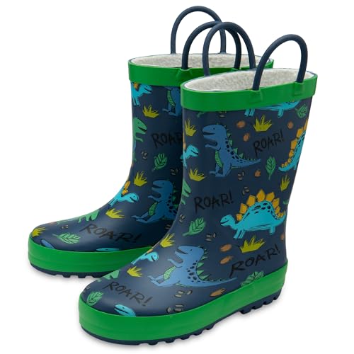 Image of NorthSole Kids Wellies Boys & Girls Childrens Rubber Wellington Boots - Dinosaur II - UK 8