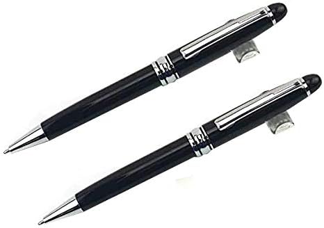 2-pack Fancy pens Twist Open Executive Pens- Officematics Silver trim Black Ballpoint Pen Metal Business premium pen for Men Women Signature