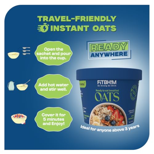 Image of ProToGrow Ready to Eat Instant On-the-Go Banana Oats - 50g (Pack of 5) | Bhim Banana & Real Cranberries | High Protein & Fibre | Gluten-Free | No Refined Sugar | Heart & Immunity Support (3+ Years)