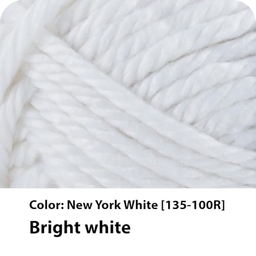 Image of Lion Brand Yarn Hometown Yarn, Super-Bulky Yarn for Knitting, Crocheting, and Crafting, 3 Pack, New York White | Super Bulky Acrylic Fiber for Warm Crochet Blankets, Knit Winter Hats, Chunky Cardigans, Soft Scarves, Weaving