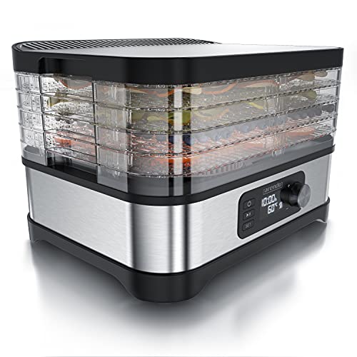 Arendo - Dörrautomat mit Temperaturregler 400 W - Edelstahl Dörrgerät für Lebensmittel Fleisch Früchte Gemüse - mit…