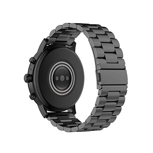 Chofit Bracelet en métal compatible avec Fossil GEN 6/Gen 5E - Bracelet de rechange en acier inoxydable pour montre intelligente GEN 6/Gen 5E (22 mm, noir) – vue 2