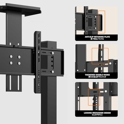 Soporte Rodante para TV, Carro Móvil Ajustable en Altura miniatura 5