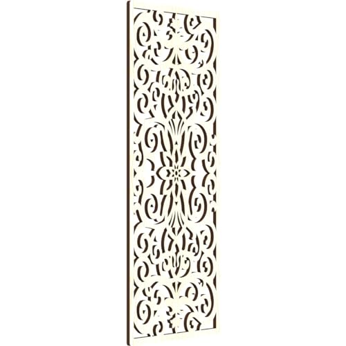 Image of Buel Decorative Pierced Fretwork Wood Wall Panels, 11 3 /8 inchW x 29 3 /8 inchH x 1 /4 inchT, Red Oak