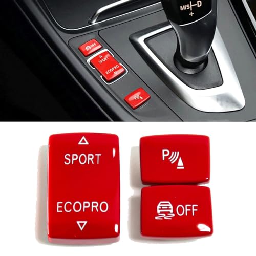 YUNHECAM 3pcs ABS Gear Panel Shift ESP Sport Radar Button Cover Trim Replace Part Compatible with BMW 1 2 3 4 Series F20 F22 F30 F32 / 2013 2014 2015 2016 2017 2018 2019