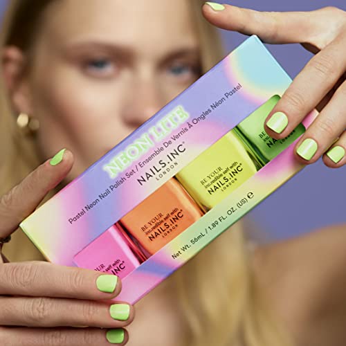 Nails.INC Neon Lite Nail Polish Set, Long Lasting Nail Color, Cruelty Free, Vegan, Includes Electric Parade, Brighton Grove, Sunlight Square, Lightcliffe Road - Image 3