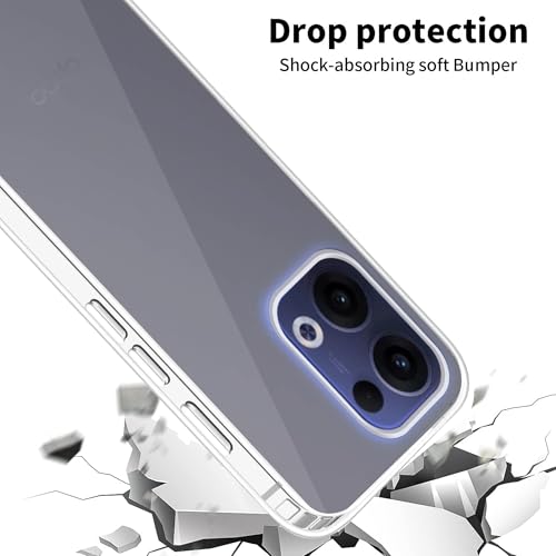 Image of amazon basics Compatible with Oppo Reno 13 5G Case Cover Transparent Non-Slip Hard PC Shockproof Bumper Protective Back Cover - Clear