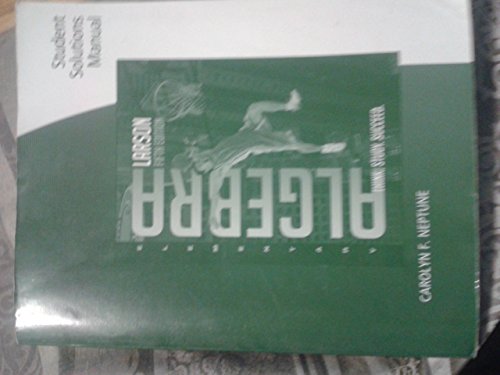 Student Solutions Manual for Larson/Hostetler's Elementary Algebra, 5th