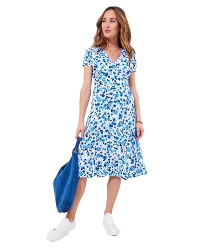 Joe Browns Damen Delicate Floral Knee-Length Jersey Wrap Dress Kleid, blau, 42
