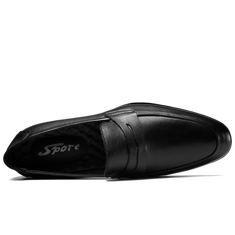 MWX Men's Dress Loafers Black Wingtip Toe Slip-on Formal Dress Shoes4