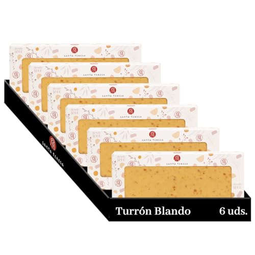 Santa Teresa - 6 tabletas de Turrón de Jijona Blando - Elaborado artesanalmente con almendra Marcona de calidad suprema