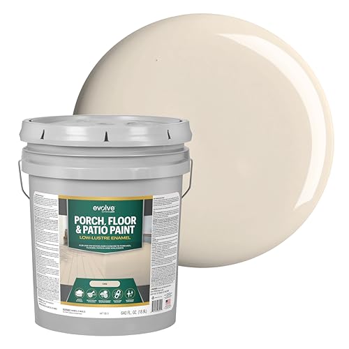 EVOLVE Porch & Floor Paint (Tan) 5-Gallon – Durable, Scratch-Resistant, Multi-Surface Interior & Exterior Floor Coating, Low VOC, Fade & Weather Resistant