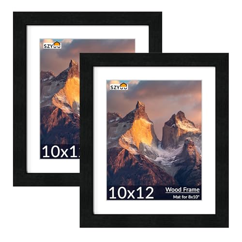 SZYUU 10x12 Picture Frame Set of 2 - Wood Frame with...