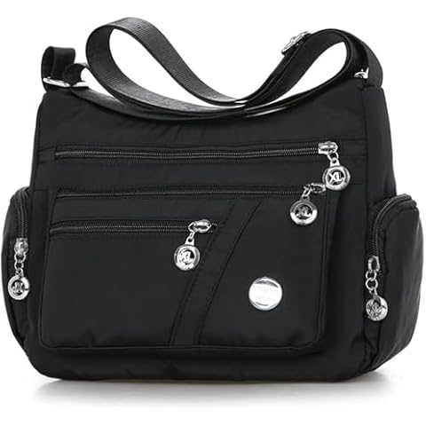 DoubleCare Waterproof Shoulder Bag for Women, With Multiple Pockets, Nylon Multifunctional Crossbody Bag for Women, Casual Travel Messenger Bag for Women Cover
