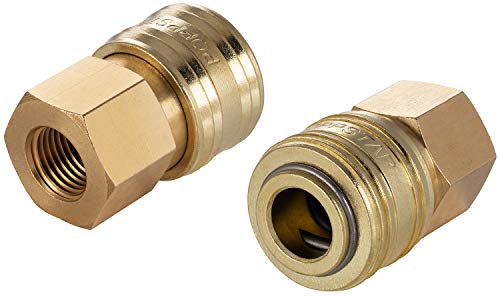 Poppstar Quick Coupling Compressed Air NW 7.2 mm 1/4" Internal Thread for Compressed Air Fittings, Gold, Female Thread 1/4" / Coupling - Image 3