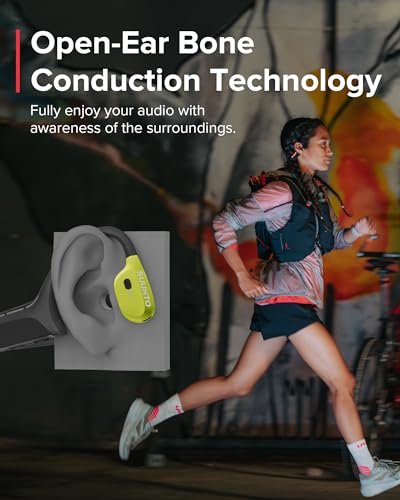 Image of SUUNTO Wing Open Ear Bone Conduction Headphones Bluetooth, for Sports, Lime