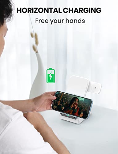 Image of Wireless Charging Station for Apple: 3 in 1 Wireless Charger Stand for iPhone 15 /14 /13 /12 /11 /X /8 /SE Series, Apple Watch 9 /Ultra /8 /7 /6 /SE /5 /4 /3 /2, AirPods 3 /2 /Pro /Pro 2