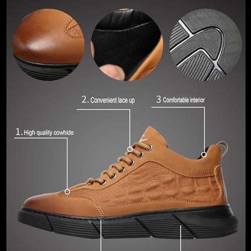 Myallfeet Men's Pattern Versatile Sports Shoes Fashion Anti-Skid Low Top Lace Up Walking Shoes Casual Formal Cowhide Sneakers2