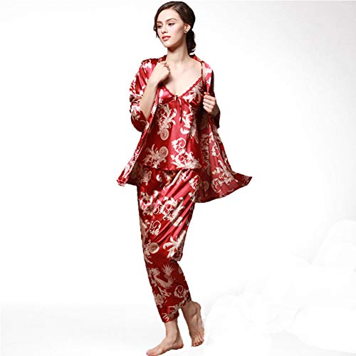 Image of ZUEVI Men's Kimono Robe Silk Satin Long Sleeve Spa Bathrobe Lightweight Soft Silky Pajamas Robes