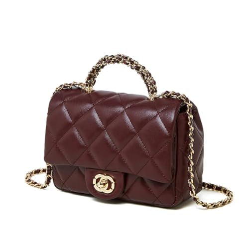 Women's bag women's metal chain diamond checkered handbag versatile one-shoulder crossbody pre-owned women's bag