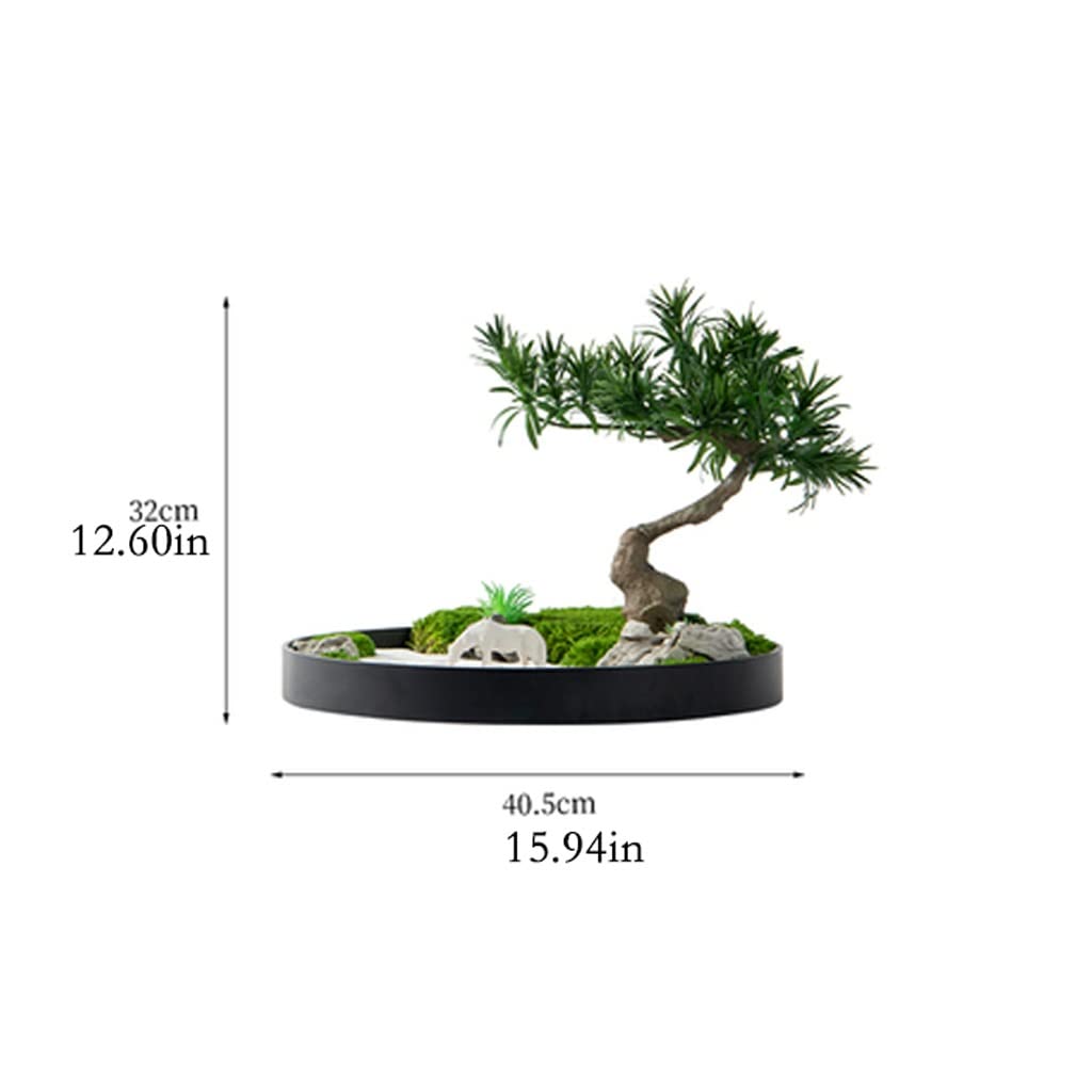 Bonsai Pianta Pino Artificiale Bonsai Tree Simulation Piante Paesaggio Grande Vaso Zen Decorazione Zen Pianta Verde con Ceramica Flower Pot Horse Sculpture Pianta Artificiale Bonsai