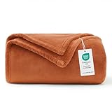 WAVVE Kuscheldecke Flauschig Decke Fleecedecke - Sofadecke 150x200 cm Warm Wohndecke Couchdecke, Orange Decke Weich Sofaüberwurf XL