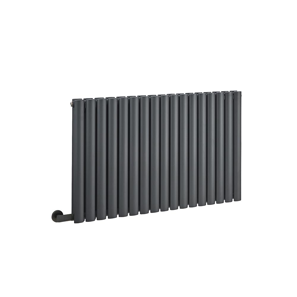Milano Aruba 1200W Anthracite Horizontal Double Oval Panel Electric Radiator - 635mm x 1000mm