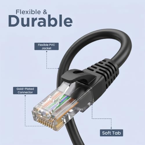 Image of UNIGEN CAT6 LAN Cable | 10 Meter Length | Up to 10Gbps High-Speed Ethernet Network Cable with RJ45 Connectors, Pure Copper Conductors, Durable PVC Jacket for Router, PC, Laptop, Smart TV