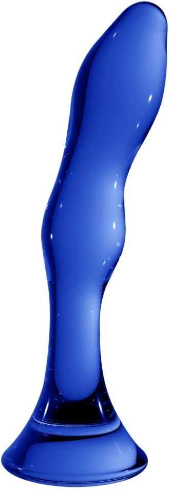 Chrystalino Glass Dildo Dong Gallant Buttplug, Blue