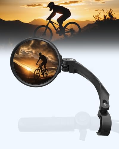 CEMOFE Espejo de Bicicleta Espejo Retrovisor Manillar Bicicleta Retrovisor Bicicleta Izquierdo 360°Rotativo para Manillar de 18-22mm para Bicicleta MTB Patinete Eléctrico 1 Pieza