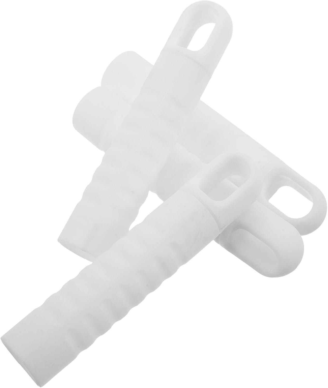 4pcs Slip-Resistant White Plastic Mop Handle End Cap Replacement Grip Cover with Detachable Cap for Home Cleaning and Commercial Spaces, Compatible with 25mm Diameter Mop Rods