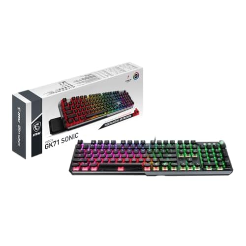 MSI Vigor GK71 Sonic RED DE Gaming Tastatur, QWERTZ, mechanisch, Sonic RED Switches, Mystic Light RGB, kabelgebunden, schwarz