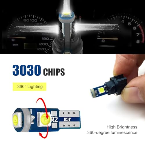 20 luces LED T5 para tablero de auto, color blanco miniatura 6