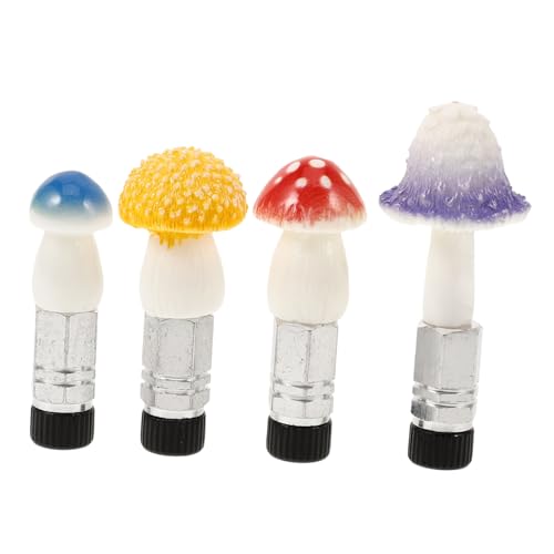 ibasenice 4Pcs Cute Mushroom Tire Valve Caps Set Stem Covers for Cars Motorcycles Trucks Bicycles Fun Decorative Valve Covers for Easy Installation Use