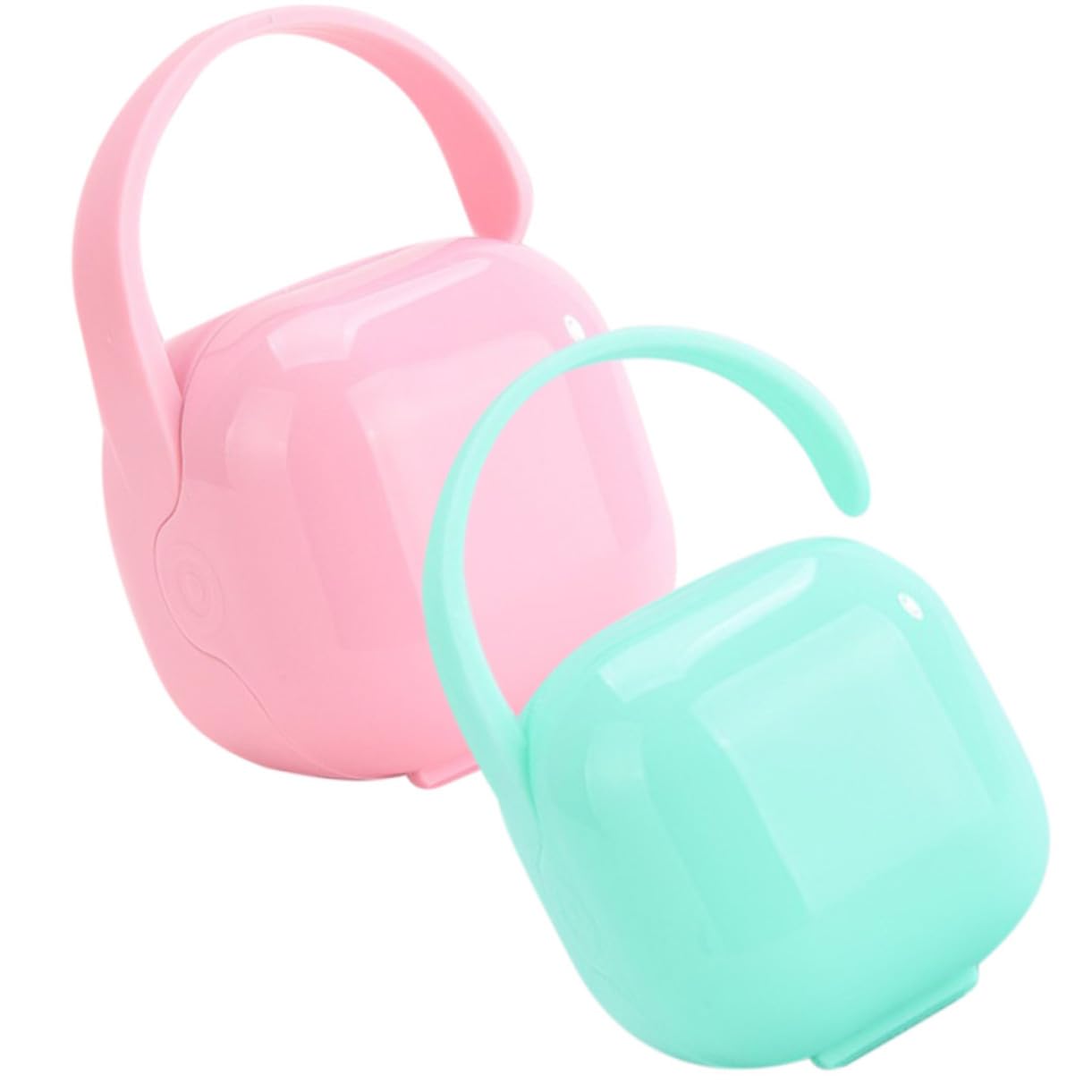 Hohopeti 2pcs Pacifier Storage Box Dummy Case for Baby Travel Portable Lidded Soother Container