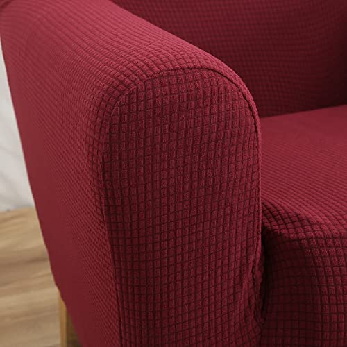 Qelus Banquet Armchair Slipcovers Chair Cover,Tub Chair Covers High Stretchy Sofa Furniture Protector,Removable Couch Covers for Living Room Home Decoration(Wine Red - Image 3