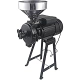 Hlixzoy Molino De Granos, Molinillo De Grano Seco Comercial Y Doméstico con Tolva para Arroz, Cereales, Especias, Frijoles, Espesor Ajustable Y Velocidad del Material De Entrada
