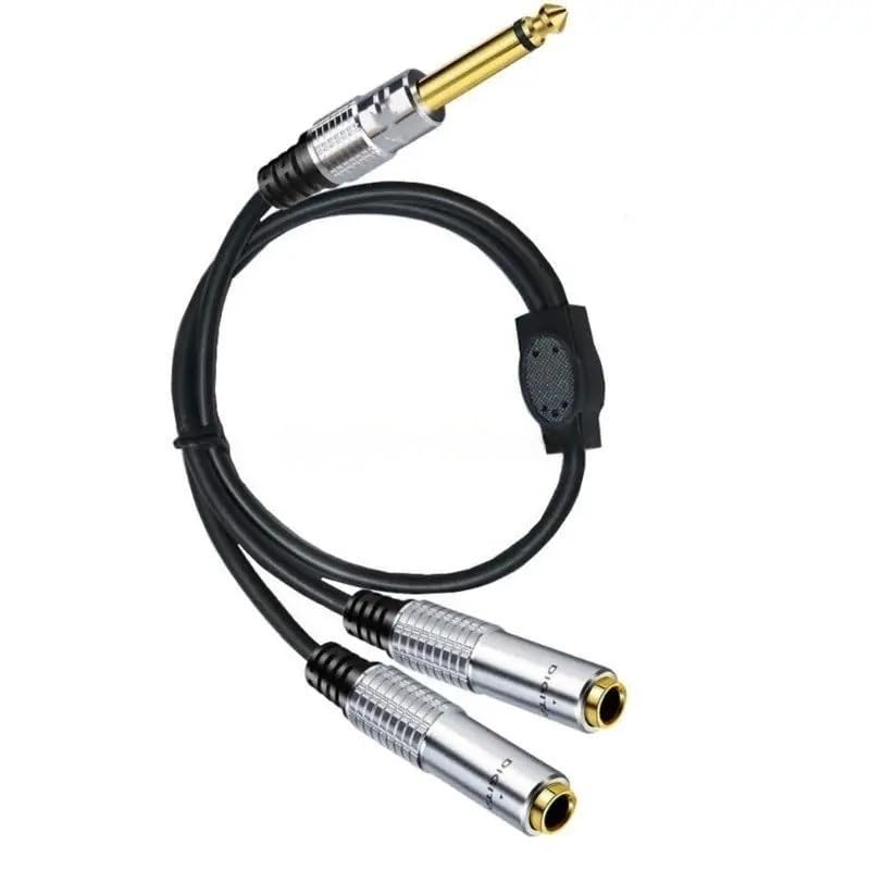 Cavo sdoppiatore a Y per chitarra, 6,35 mm, da maschio a doppio mono 0,25 cm, adattatore femmina per cuffie