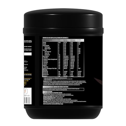 Image of G.O.A.T Fit Colossal Pre|Preworkout Powder (Masala Lemonade 180 Gm 15 Servings) 200 Mg Caffeine 3.5 G Beta-Alanine 3 G Citrulline 1.5 G Arginine 1 G Creatine With Himalayan Pink Salt,1 Count