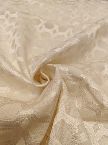 Tissu en lin ivoire au mètre 137cm pour couture robe brodée et rideau