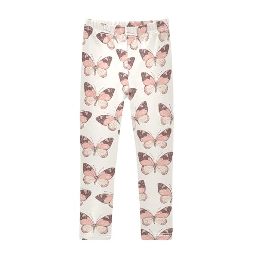 Girls Leggings Butterfly Cute Pink Kids Length Leggings Pants Toddler Athletic Soft Tights Trousers 4T