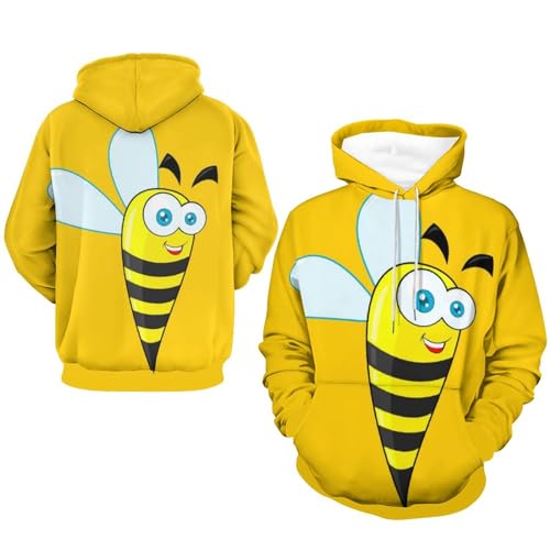 Pull abeille en carton UMENG avec capuche et poches manches longues